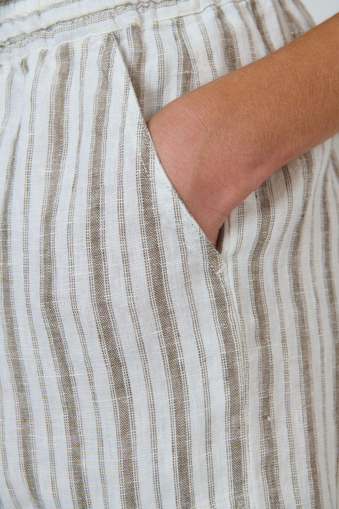 Naturals by O&J GA477 Women's Linen Knee-Length Short Travertine | Women's Clothing | Gretel Lane