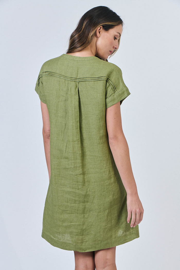 Moss Green Linen Dress | GA613 Naturals by O&J