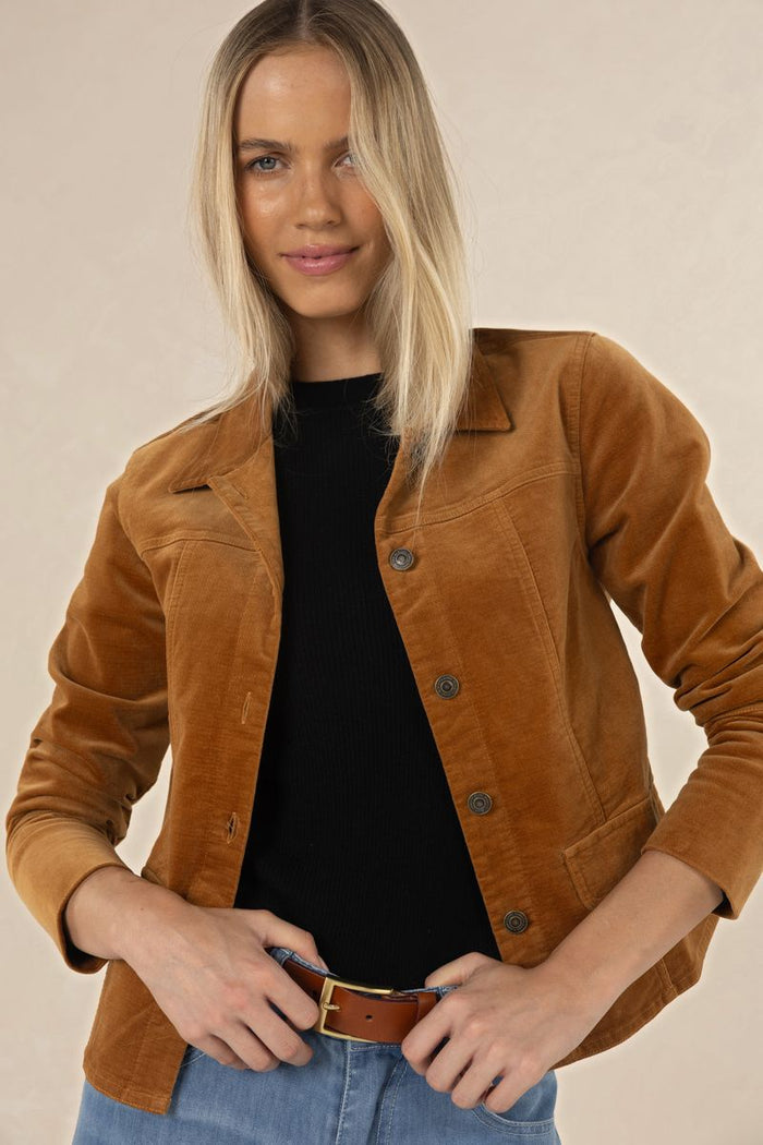 Humidity Women's Brown Gabi Velour Jacket | Gretel Lane