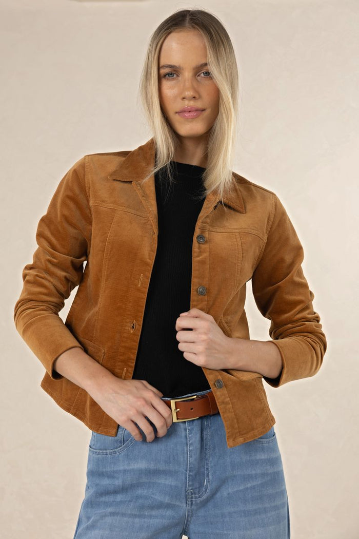 Humidity Women's Brown Gabi Velour Jacket | Gretel Lane