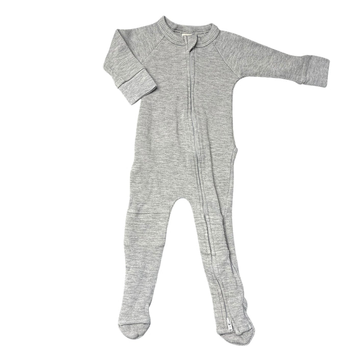 Goumi | Gray Waffle Footie Pajamas | 6-12M
