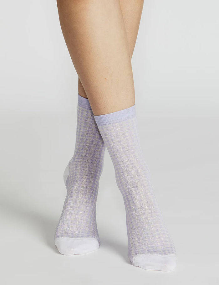 Grazia Check Crew Sock (Viola)