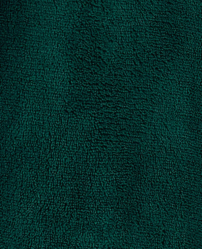 Men's Green Hooded Fleece Dressing Gown fabric detail