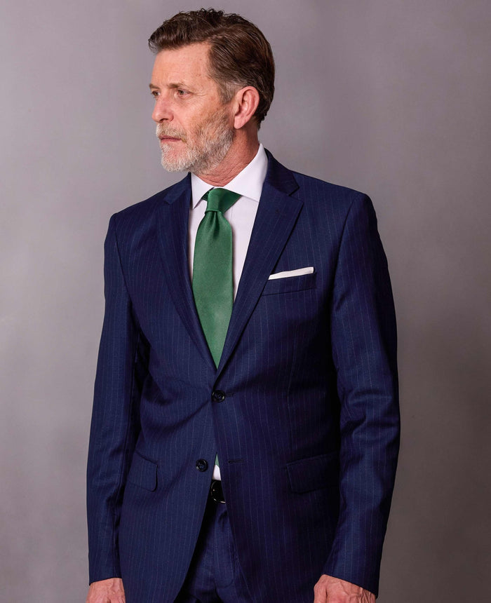 Men's Green Silk Tie model shot