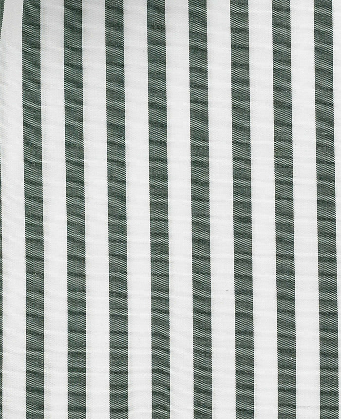 Men's Green Stripe Cotton Poplin Classic Fit Formal Shirt With Double Cuffs fabric detail