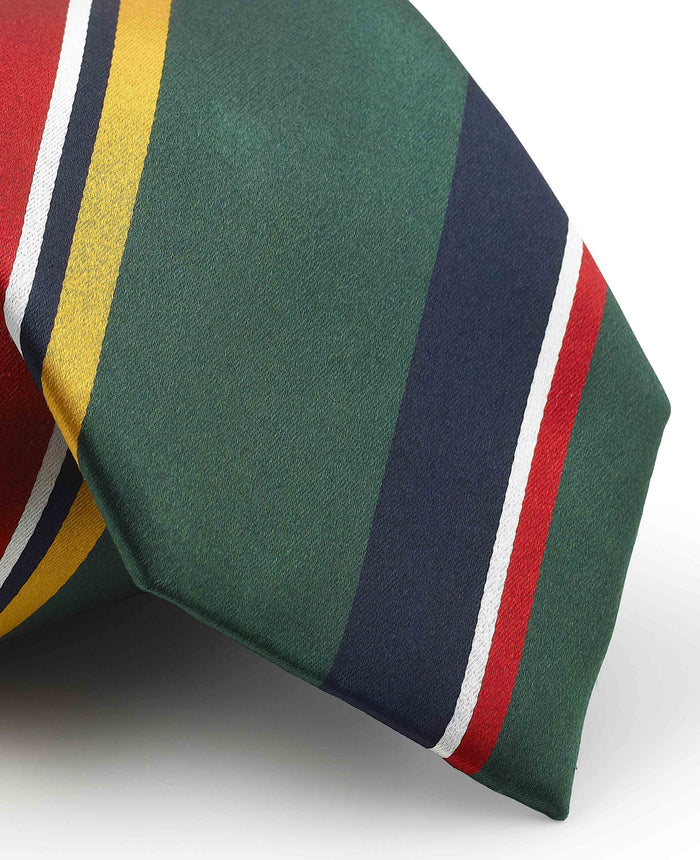 Men's Green Variegated Stripe Silk Tie pattern detail