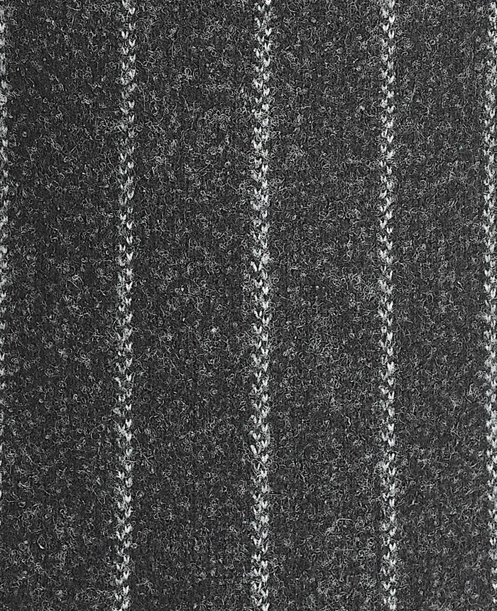 Men's Grey Pinstripe Moccasin Slippers fabric detail