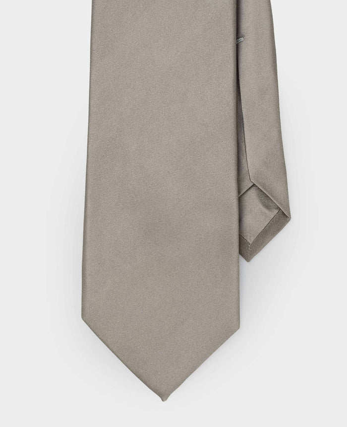 Men's Grey Seven Fold Silk Tie