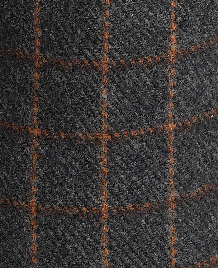 Men's Grey Taupe Check Moccasin Slippers fabric detail