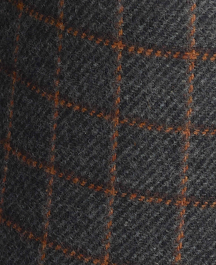 Men's Grey Taupe Check Mule Slippers fabric detail