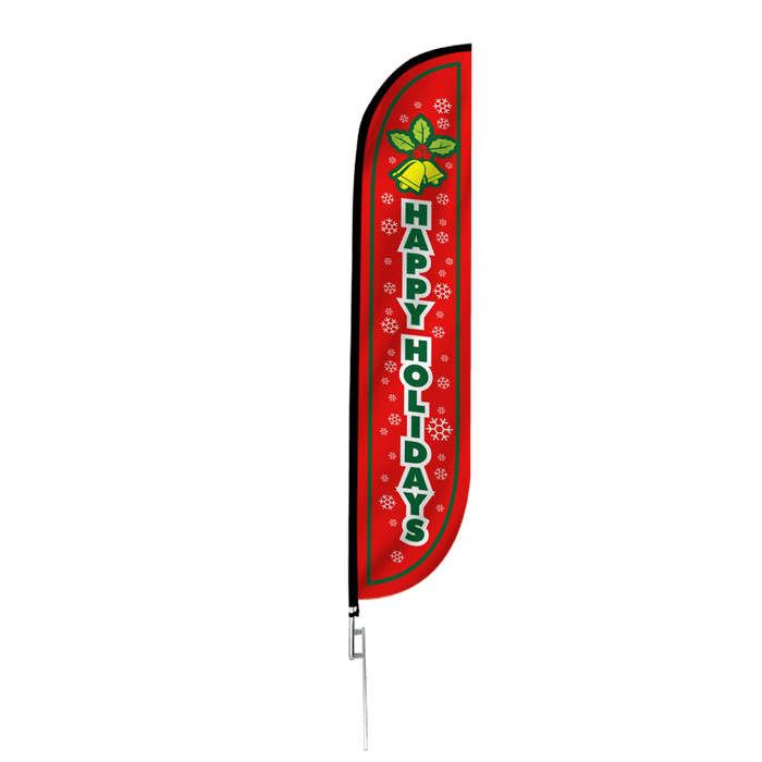 Happy Holidays Feather Flag