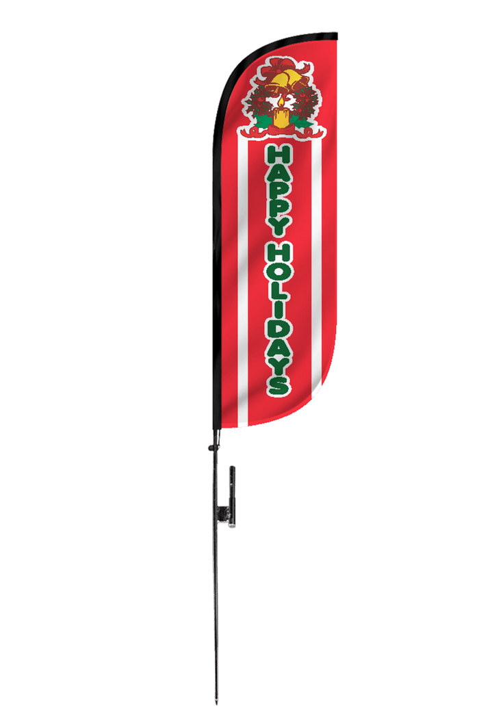 Happy Holidays Feather Flag