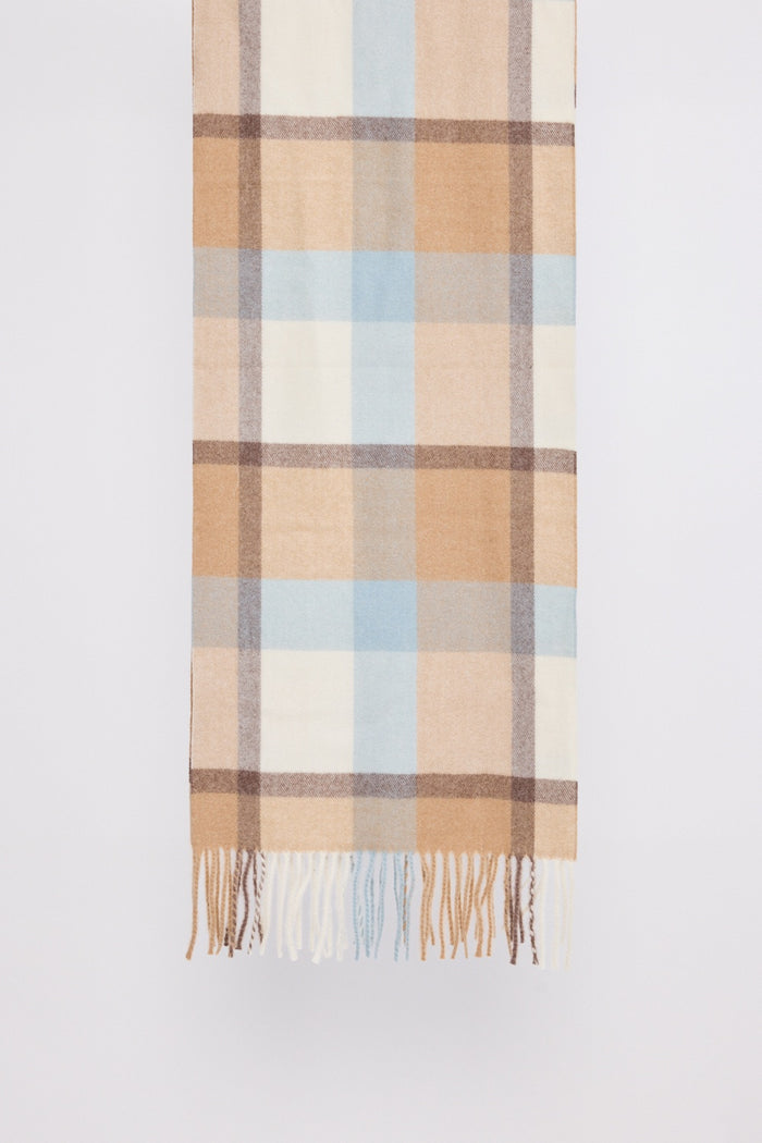 Holiday Life Haze Check Scarf in Blue & Cream | Women's Scarves | Gretel Lane