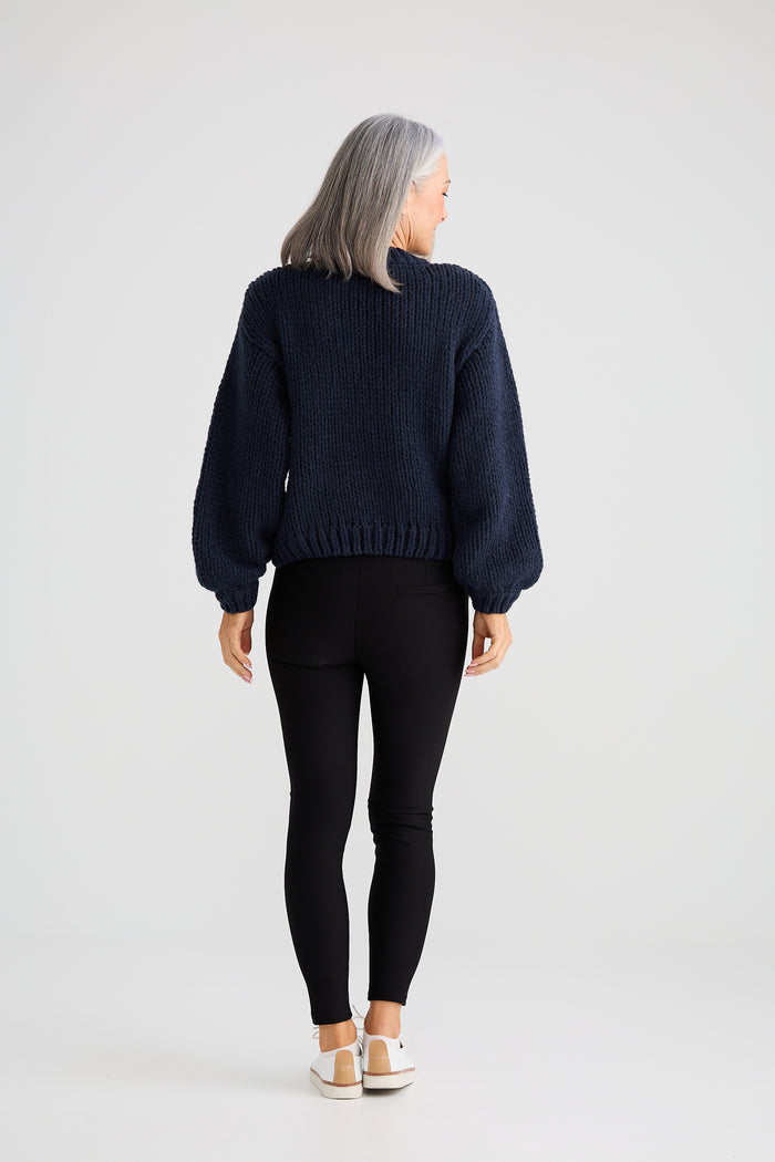 Brave + True Heart On My Sleeve Knit in Navy Multi | Women's Knitwear | Gretel Lane