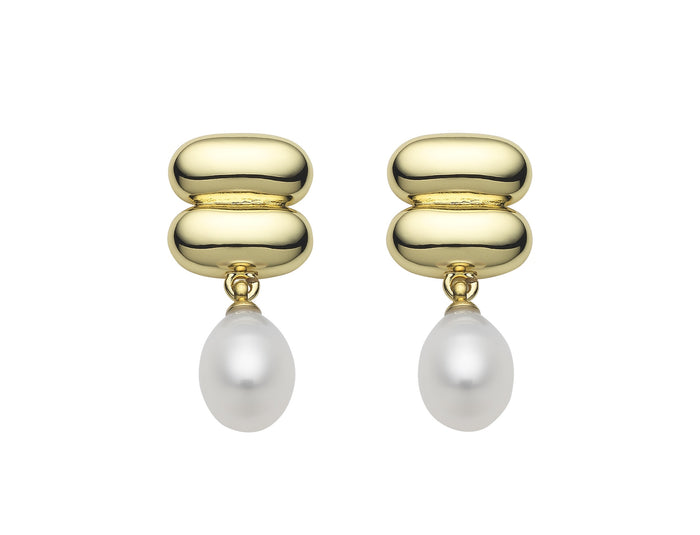 Women's Gold Earrings with Pearl Drop | Gretel Lane