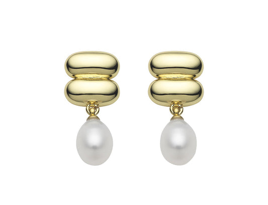 Women's Gold Earrings with Pearl Drop | Gretel Lane