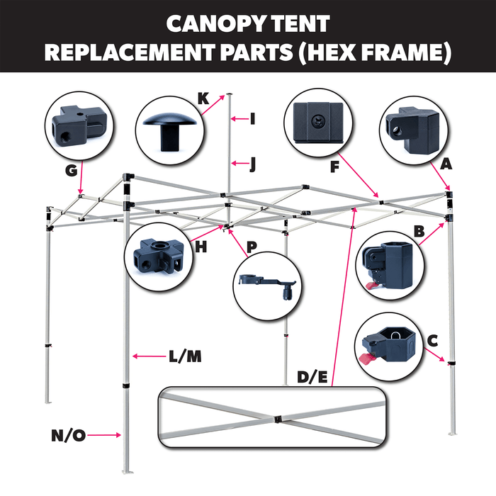 Hex Frame Canopy Tent Replacement Parts