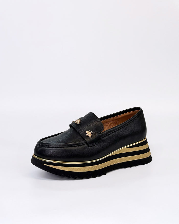 Alfie + Evie Hickory Women's Bee Flatform Loafer Black Leather | Women's Footwear | Gretel Lane