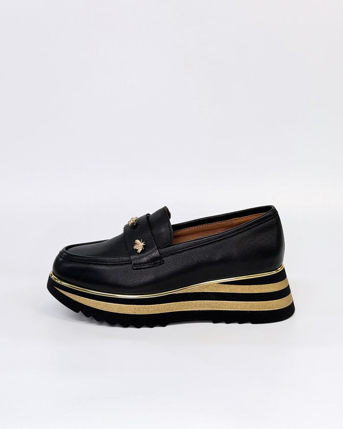 Alfie + Evie Hickory Women's Bee Flatform Loafer Black Leather | Women's Footwear | Gretel Lane