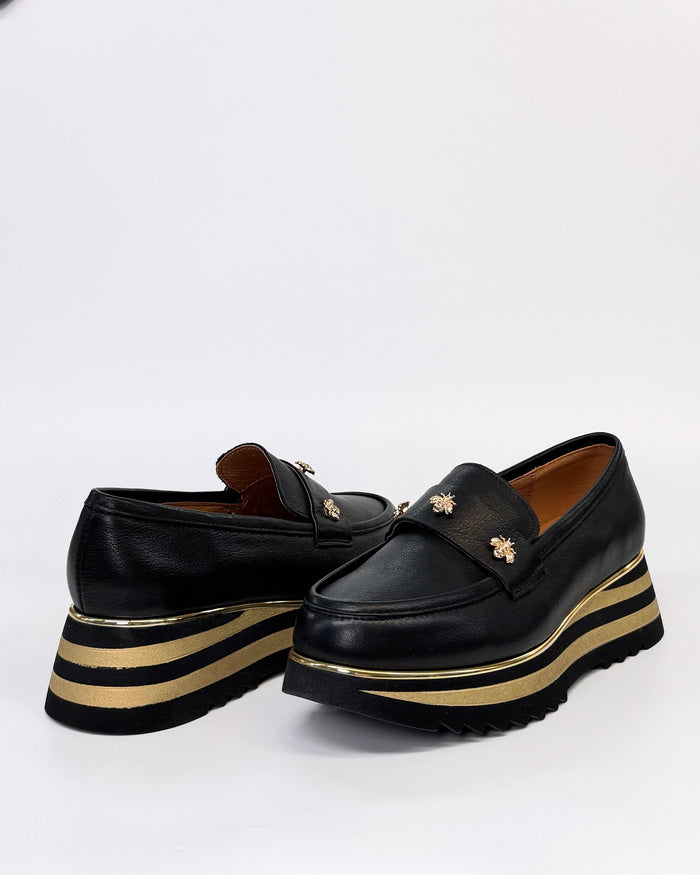 Alfie + Evie Hickory Women's Bee Flatform Loafer Black Leather | Women's Footwear | Gretel Lane