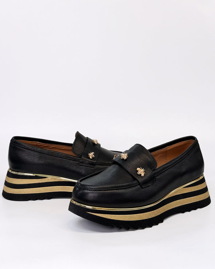 Alfie + Evie Hickory Women's Bee Flatform Loafer Black Leather | Women's Footwear | Gretel Lane