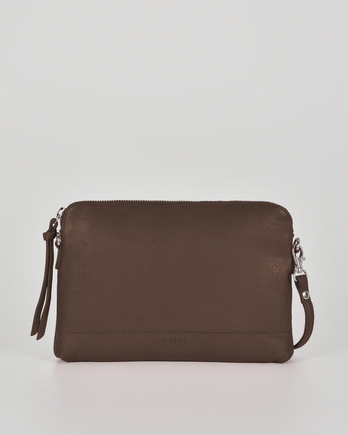 Gabee Holly Leather Crossbody Bag in Chocolate | Women's Handbags | Gretel Lane