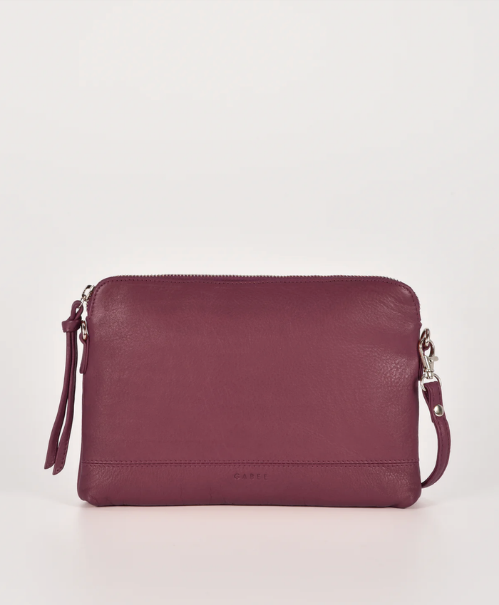 Gabee Holly Leather Crossbody Bag in Mulberry | Women's Handbags | Gretel Lane