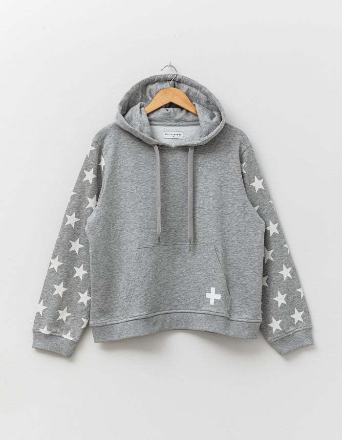 Grey white Star Hoodie by Stella + Gemma