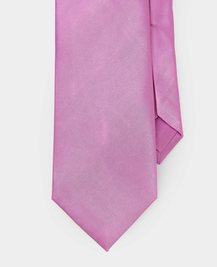 Men's Hot Pink Seven Fold Silk Tie