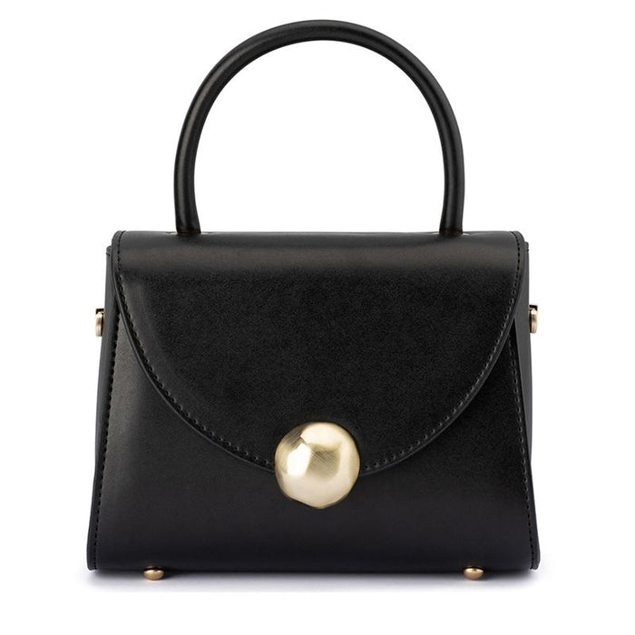 Olga Berg Top Handle Black Bag | Gretel Lane