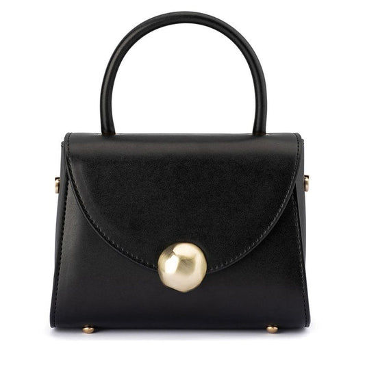 Olga Berg Top Handle Black Bag | Gretel Lane