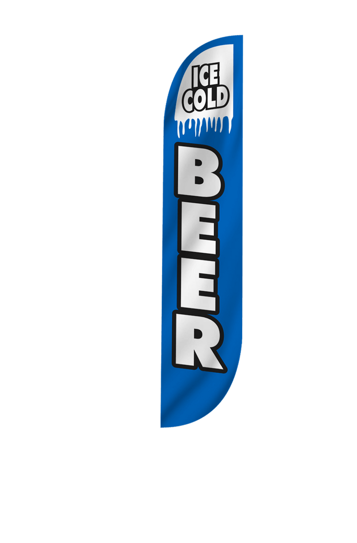 Ice Cold Beer Feather Flag