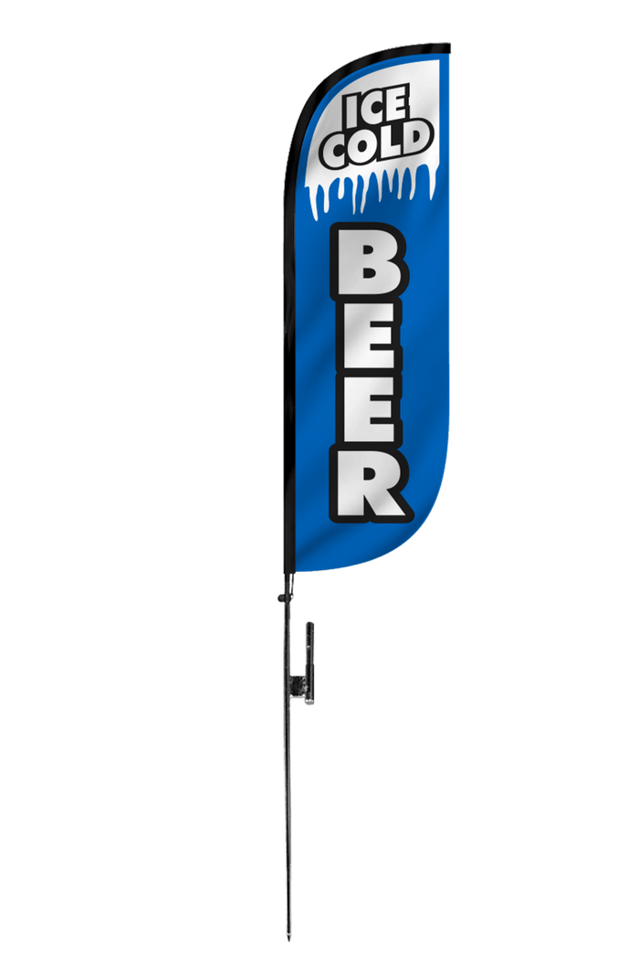 Ice Cold Beer Feather Flag