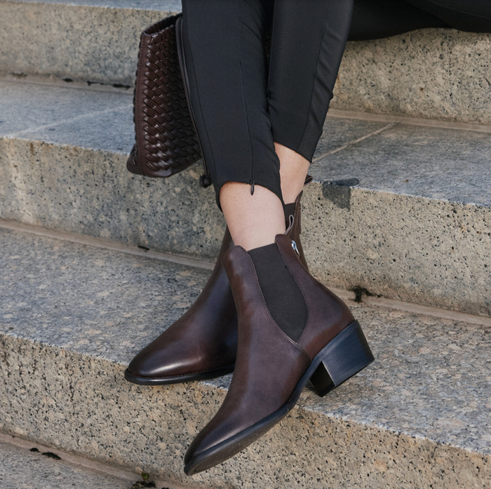 EOS Women's Ila Chelsea Ankle Boot in Chestnut Leather | Gretel Lane