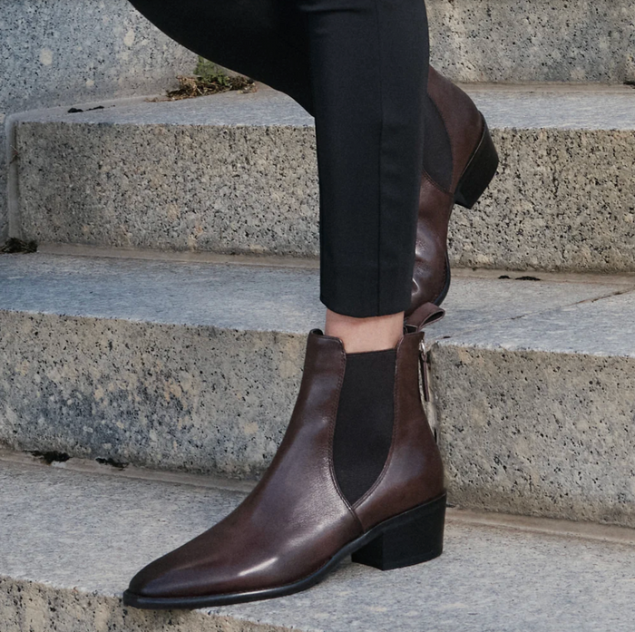 EOS Women's Ila Chelsea Ankle Boot in Chestnut Leather | Gretel Lane