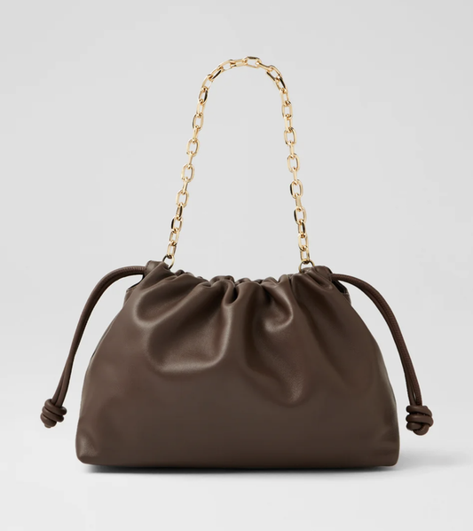 Mollini Women's Iriis Handbag in Dark Chocolate Leather | Gretel Lane