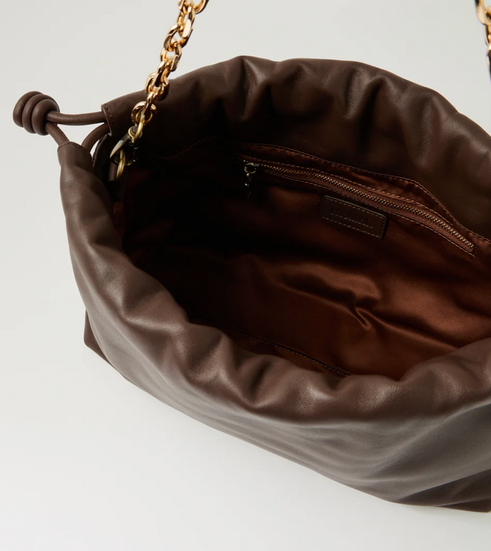 Mollini Women's Iriis Handbag in Dark Chocolate Leather | Gretel Lane