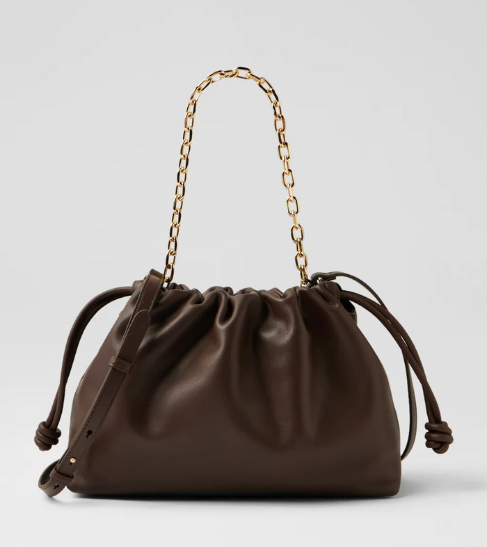 Mollini Women's Iriis Handbag in Dark Chocolate Leather | Gretel Lane