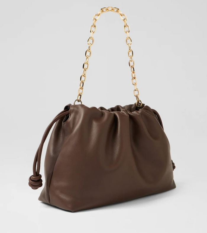 Mollini Women's Iriis Handbag in Dark Chocolate Leather | Gretel Lane
