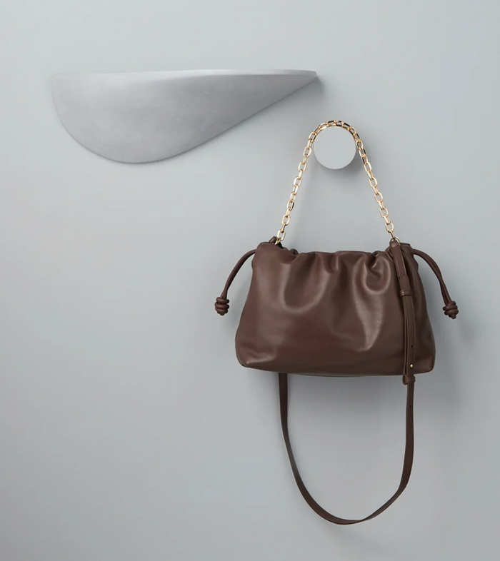 Mollini Women's Iriis Handbag in Dark Chocolate Leather | Gretel Lane