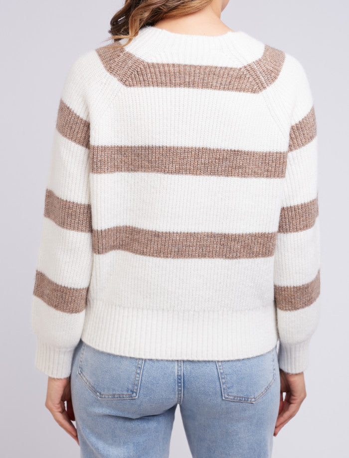 Classic beige stripe knit jumper