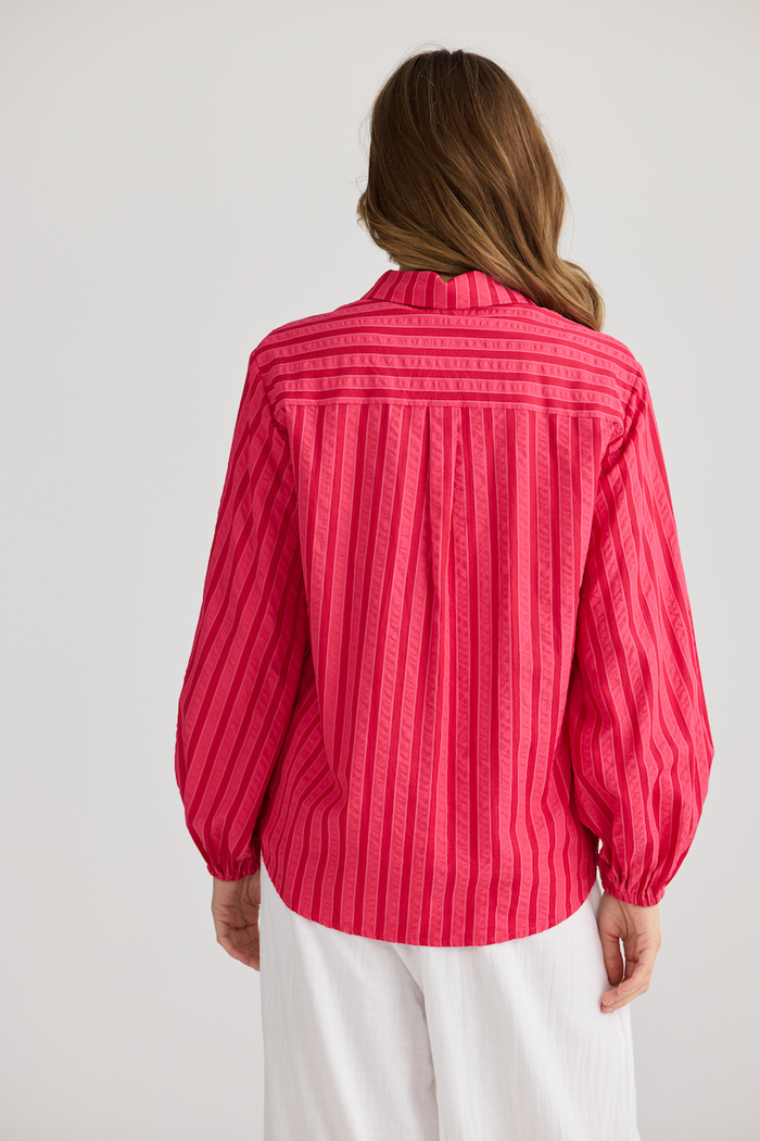 Island Shirt (Hibiscus Stripe)