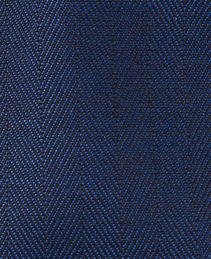 ivor navy herringbone made to measure shirt fabric detail