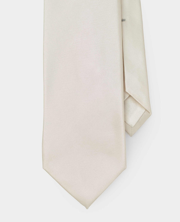 Men's Ivory Seven Fold Silk Tie