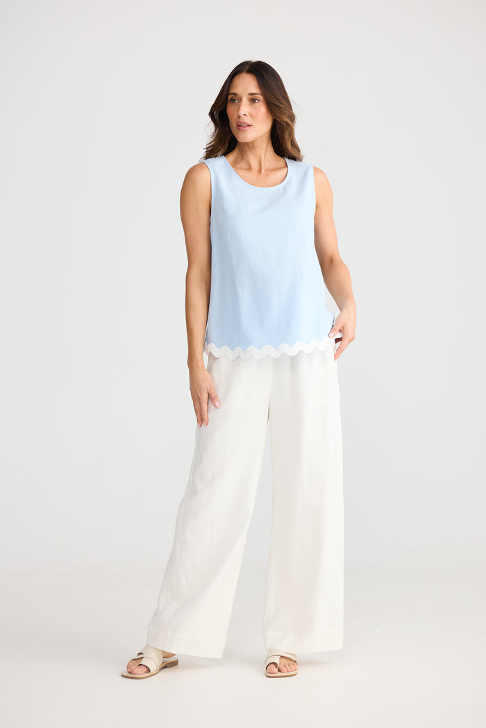 Izzy Ric Rac Top (Sky Blue)