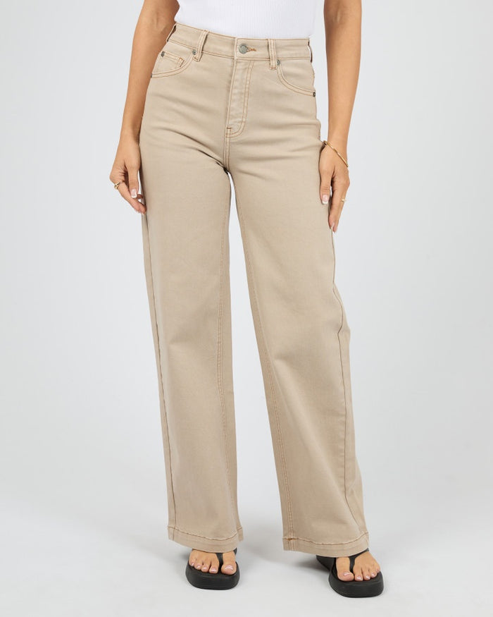 All About Eve Jacqui Wide Leg Denim Jean in Beige | Women's Clothing | Gretel Lane