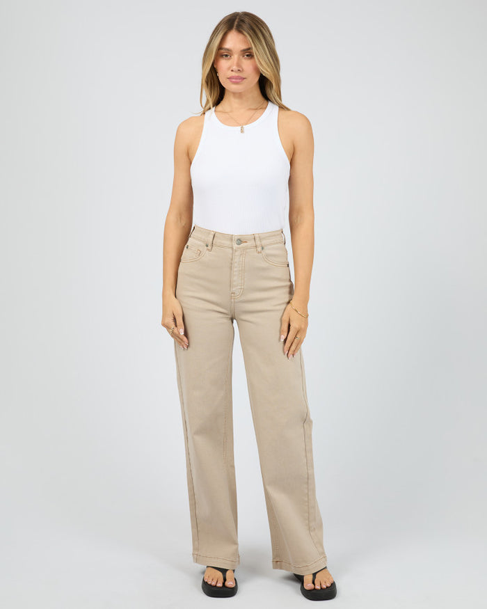 All About Eve Jacqui Wide Leg Denim Jean in Beige | Women's Clothing | Gretel Lane