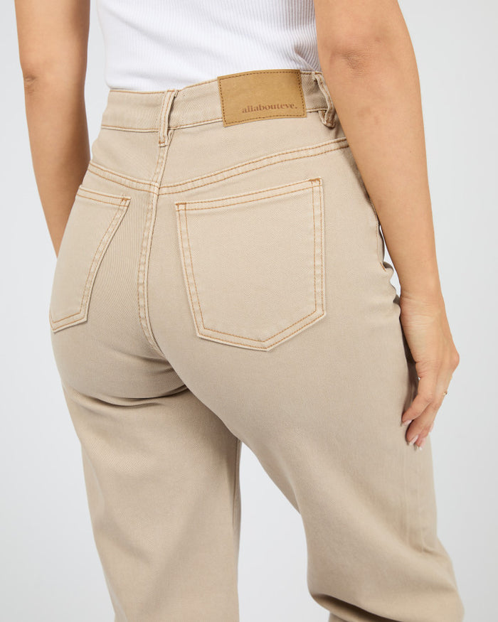 All About Eve Jacqui Wide Leg Denim Jean in Beige | Women's Clothing | Gretel Lane
