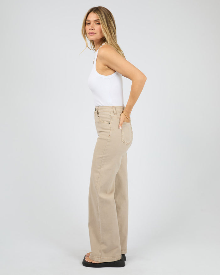 All About Eve Jacqui Wide Leg Denim Jean in Beige | Women's Clothing | Gretel Lane