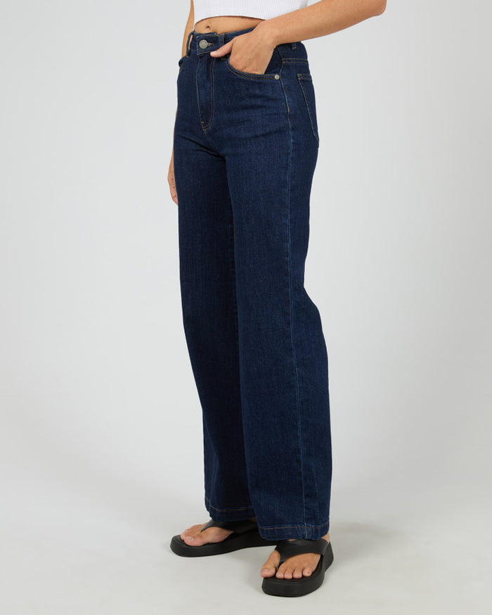 All About Eve Women's indigo wide-leg denim jeans
